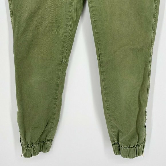 J. Crew Ankle Zip Skinny Jogger Pants Women's Size 0 Mid Rise Stretch Crop Green - Picture 3 of 12
